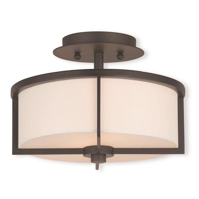 Wesley 11 Inch 2 Light Semi Flush Mount by Livex Lighting